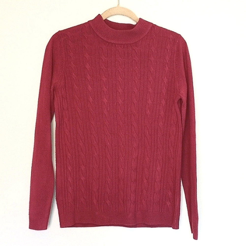 Cable Knit Pink Sweater Size M